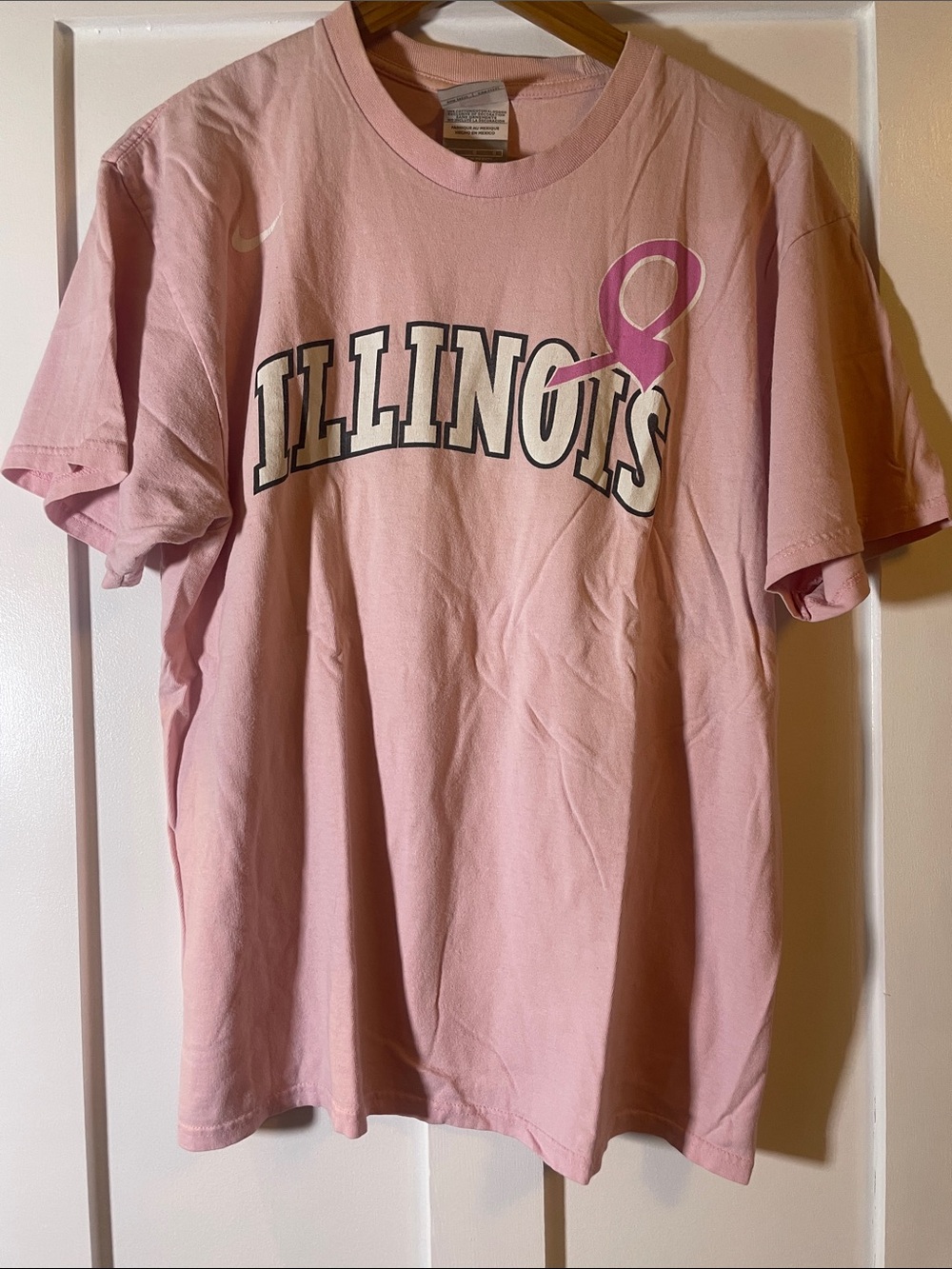 Nike Pink Illinois Short Sleeve Tee with Breast Cancer Ribbon Accent